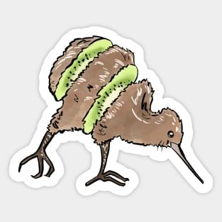 Kiwi bird kiwi fruit animal pun Sticker